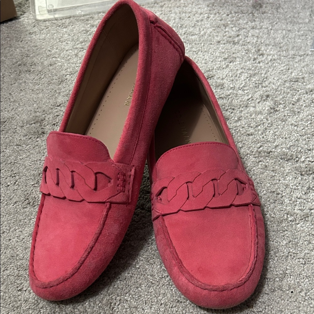 Cole Haan Women's Pink Suede Loafers